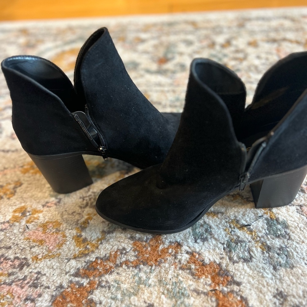 Martella Black Suede Ankle Booties - Picture 9 of 10